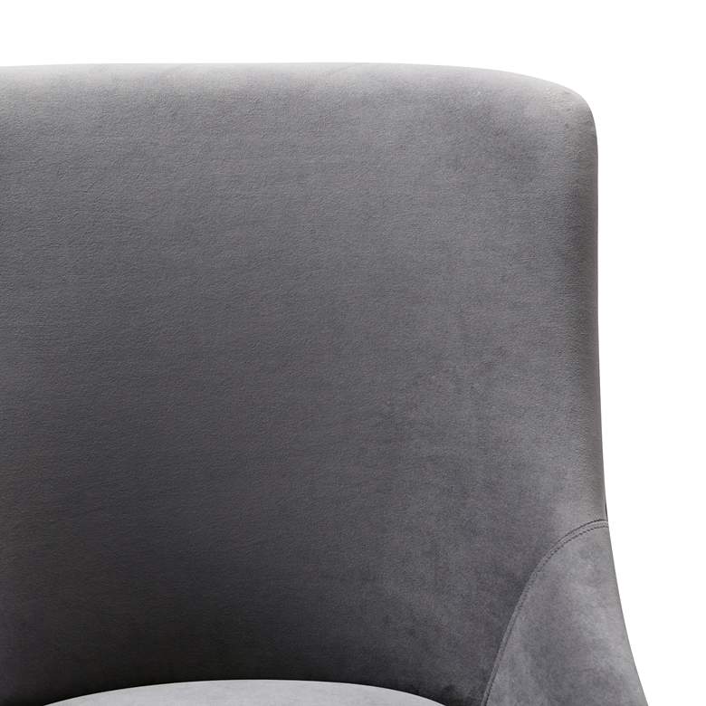 Image 2 TOV Beatrix 27 1/2" Wide Gray Velvet Adjustable Swivel Office Chair more views