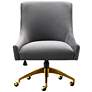 3_TOV Beatrix 27 1/2" Wide Gray Velvet Adjustable Swivel Office Chair more views
