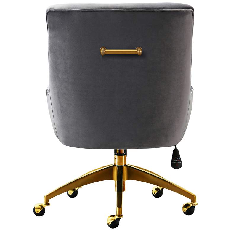 Image 4 TOV Beatrix 27 1/2" Wide Gray Velvet Adjustable Swivel Office Chair more views