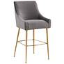 1_TOV Beatrix 30 3/4" Dark Gray Velvet Fabric Modern Bar Stool