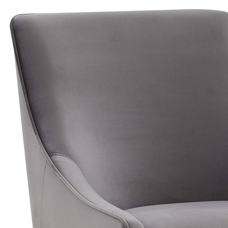 Image 2 TOV Beatrix 30 3/4" Dark Gray Velvet Fabric Modern Bar Stool more views