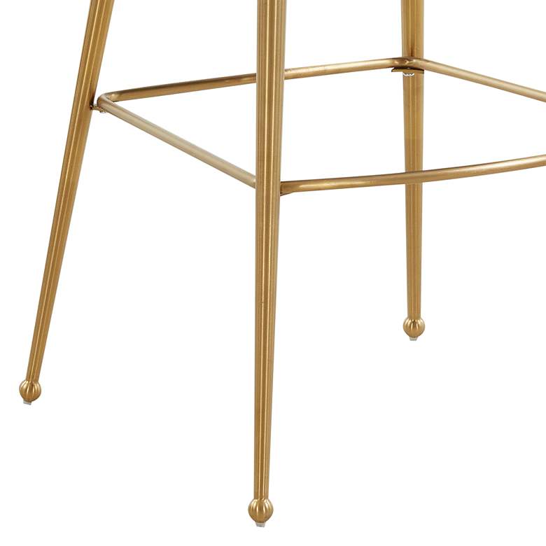 Image 3 TOV Beatrix 30 3/4" Green Velvet Fabric Modern Bar Stool more views