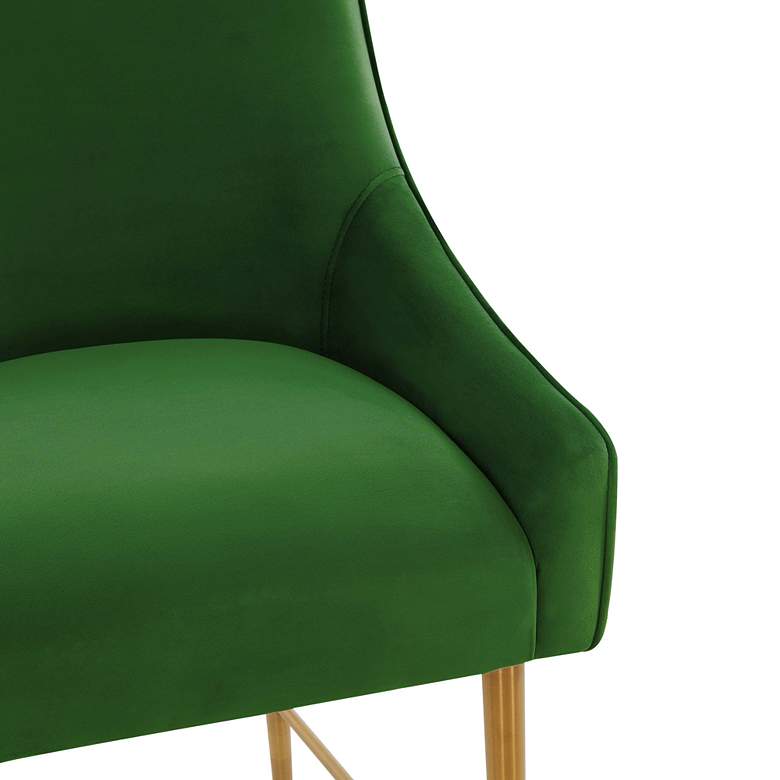 Image 4 TOV Beatrix 30 3/4" Green Velvet Fabric Modern Bar Stool more views