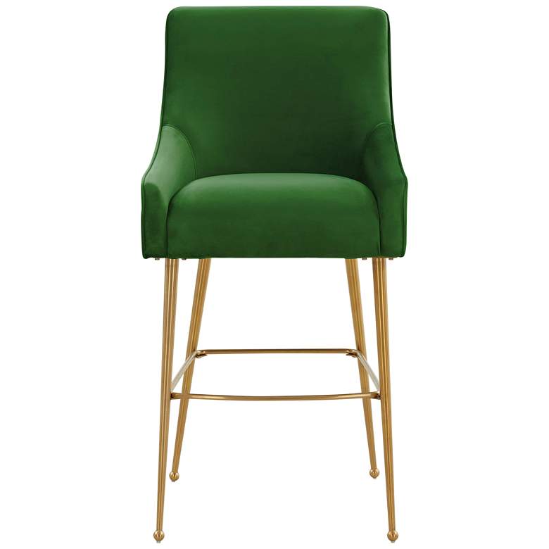 Image 5 TOV Beatrix 30 3/4" Green Velvet Fabric Modern Bar Stool more views