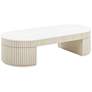 3_TOV Bella 47 3/4" Wide Deco Oval Cream Wood Coffee Table
