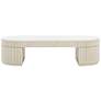 5_TOV Bella 47 3/4" Wide Deco Oval Cream Wood Coffee Table more views