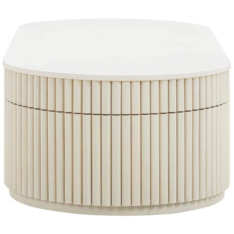Image 6 TOV Bella 47 3/4" Wide Deco Oval Cream Wood Coffee Table more views