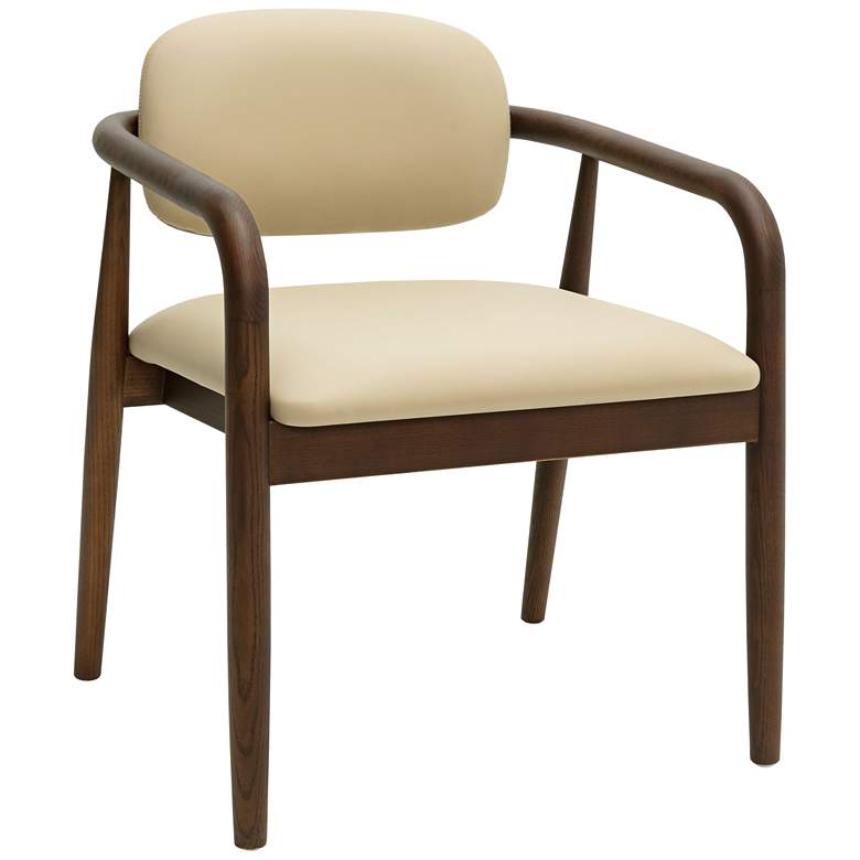 Image 1 TOV Betsy 23" Wide Modern Taupe Vegan Faux Leather Dining Chair