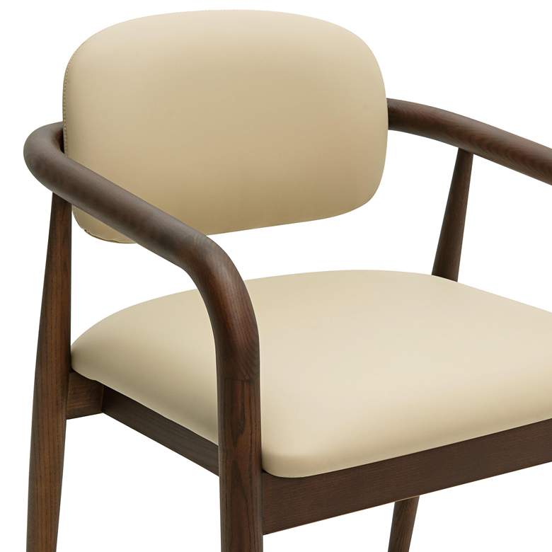 Image 2 TOV Betsy 23" Wide Modern Taupe Vegan Faux Leather Dining Chair more views