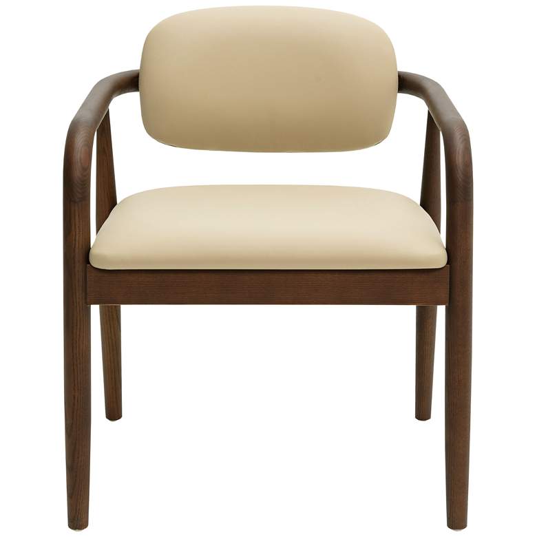 Image 3 TOV Betsy 23" Wide Modern Taupe Vegan Faux Leather Dining Chair more views