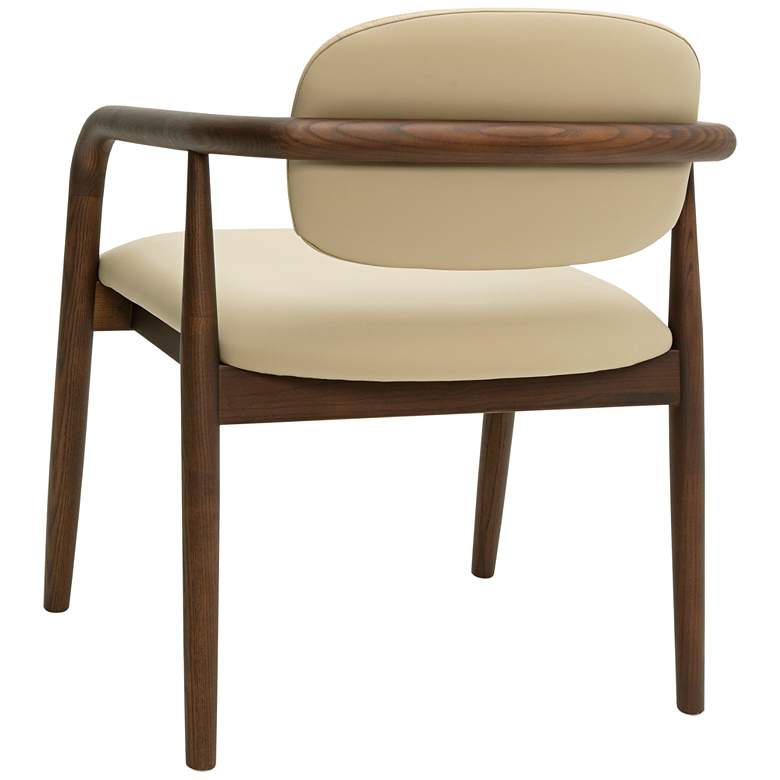Image 4 TOV Betsy 23" Wide Modern Taupe Vegan Faux Leather Dining Chair more views