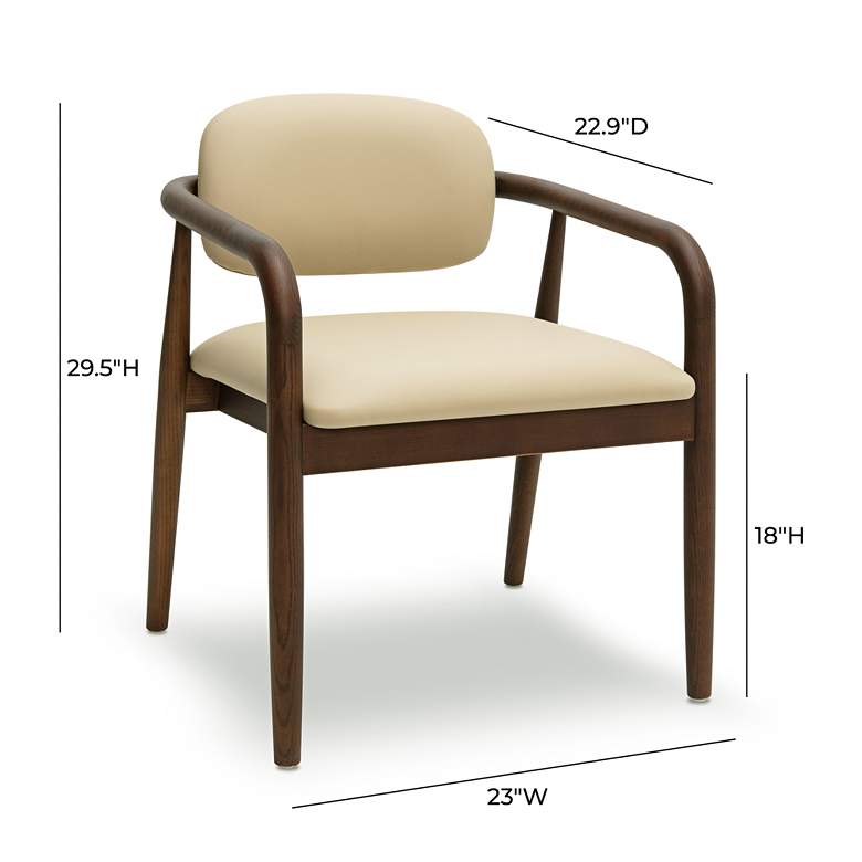 Image 5 TOV Betsy 23" Wide Modern Taupe Vegan Faux Leather Dining Chair more views