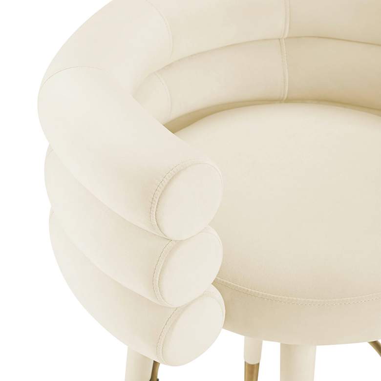 Image 2 TOV Betty 26 1/4" Gold ands Cream Velvet Fabric Modern Counter Stool more views