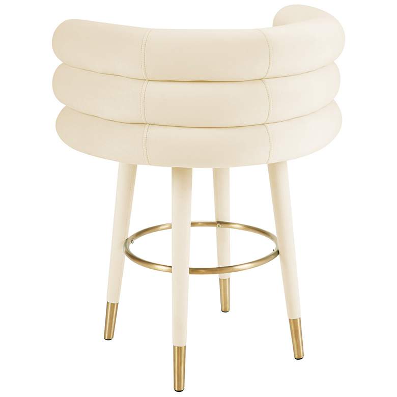 Image 4 TOV Betty 26 1/4" Gold ands Cream Velvet Fabric Modern Counter Stool more views