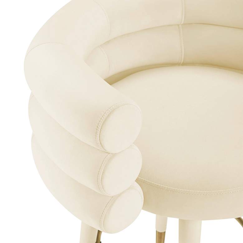 Image 2 TOV Betty 30 1/4" Cream Velvet Fabric Modern Bar Stool more views