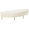 TOV Bianca 59 3/4" Wide Modern Cream Velvet Fabric Full Bench