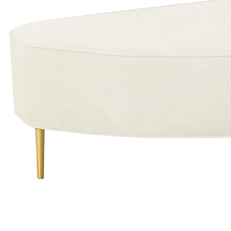 Image 4 TOV Bianca 82" Wide Cream Velvet Fabric Modern King Bench more views