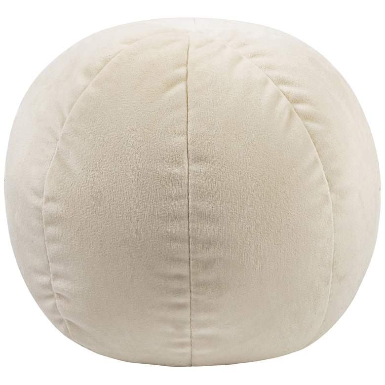 Image 1 TOV Boba 14" Round Cream Velvet Fabric Decorative Pillow
