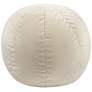 1_TOV Boba 14" Round Cream Velvet Fabric Decorative Pillow