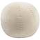 TOV Boba 14" Round Cream Velvet Fabric Decorative Pillow
