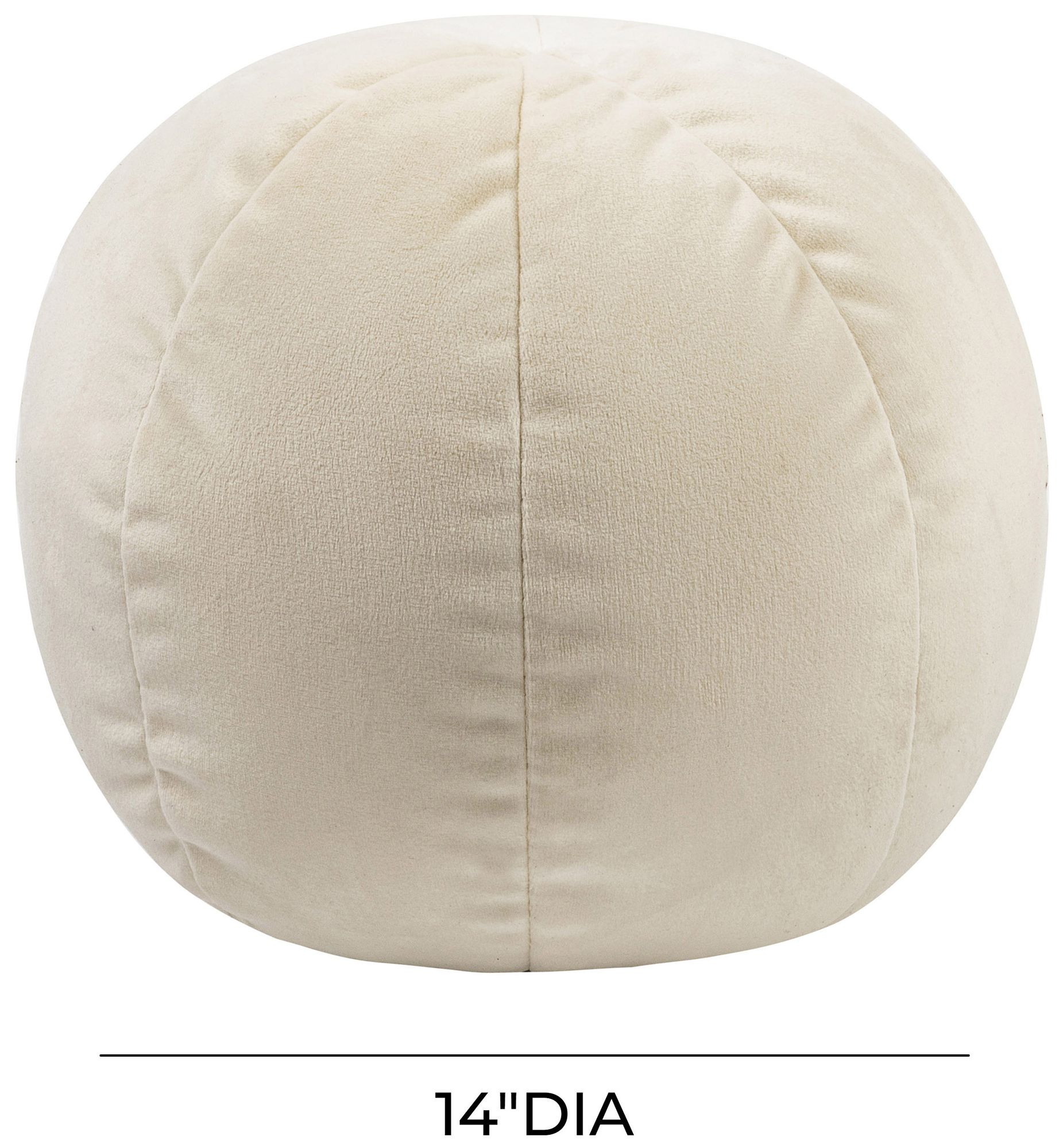 Image 2 TOV Boba 14" Round Cream Velvet Fabric Decorative Pillow more views