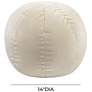 2_TOV Boba 14" Round Cream Velvet Fabric Decorative Pillow more views