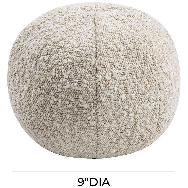 Image 2 TOV Boba 9" Round Beige Velvet Modern Decorative Pillow more views