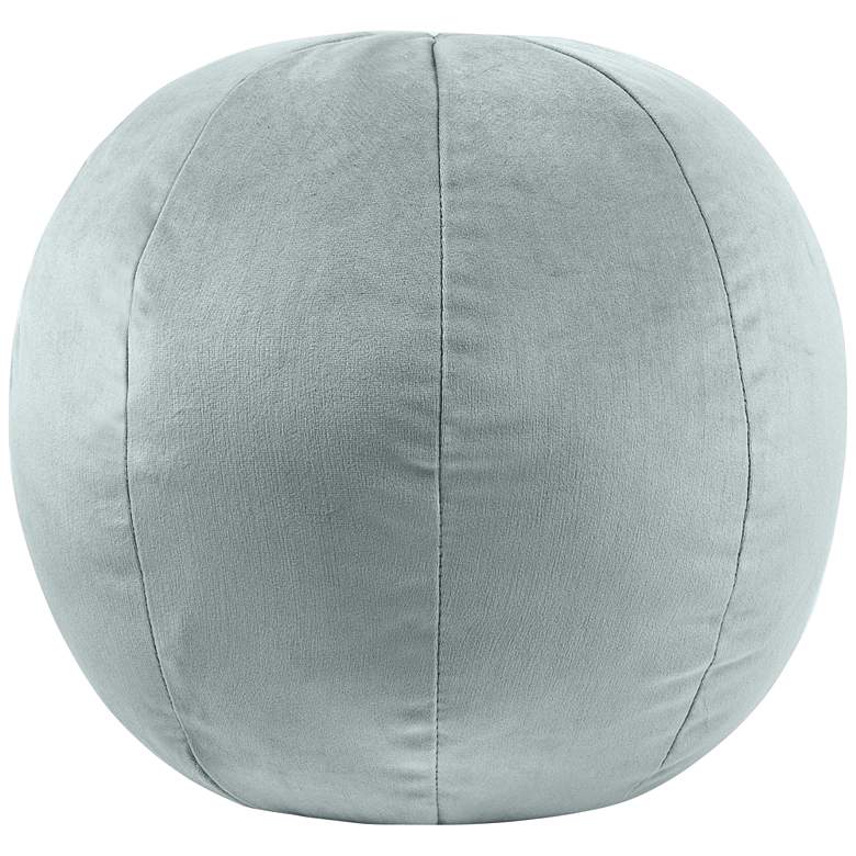 Image 1 TOV Boba 9" Wide Modern Sea Blue Velvet Round Decorative Pillow