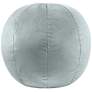 1_TOV Boba 9" Wide Modern Sea Blue Velvet Round Decorative Pillow