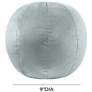 2_TOV Boba 9" Wide Modern Sea Blue Velvet Round Decorative Pillow more views