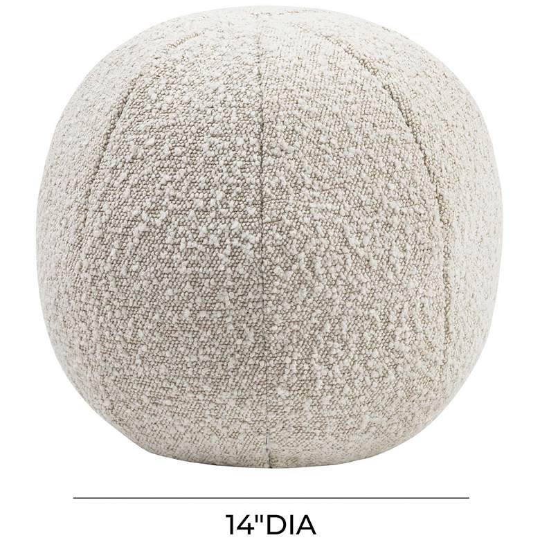 Image 2 TOV Boba Beige Velvet 14" Round Modern Decorative Pillow more views