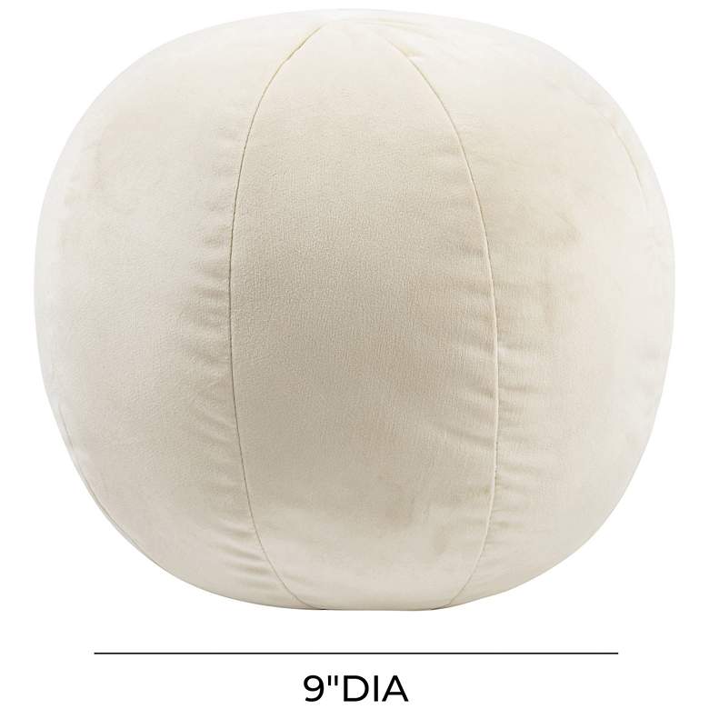 Image 2 TOV Boba Cream Velvet 9" Round Decorative Pillow more views