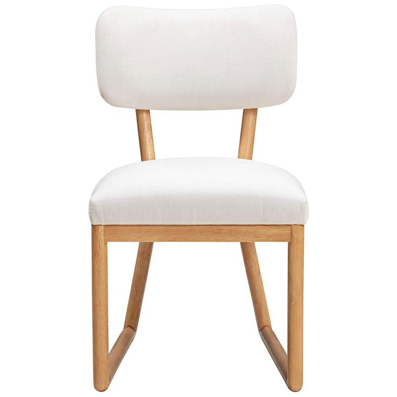 Image 3 TOV Bobbie 18 3/4" Wide Wood and Cream Fabric Modern Dining Chair more views