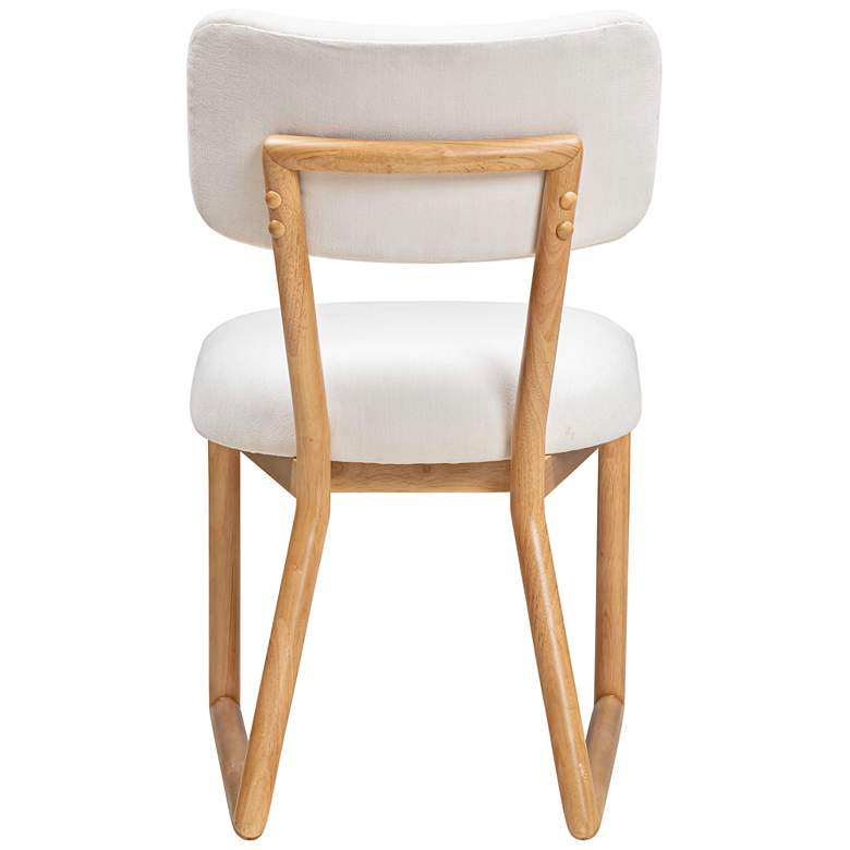 Image 4 TOV Bobbie 18 3/4" Wide Wood and Cream Fabric Modern Dining Chair more views