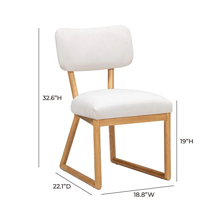 Image 5 TOV Bobbie 18 3/4" Wide Wood and Cream Fabric Modern Dining Chair more views