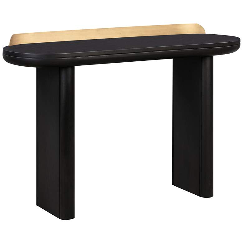 Image 2 TOV Braden 48" Wide Dark Black and Brass Desk Console Table