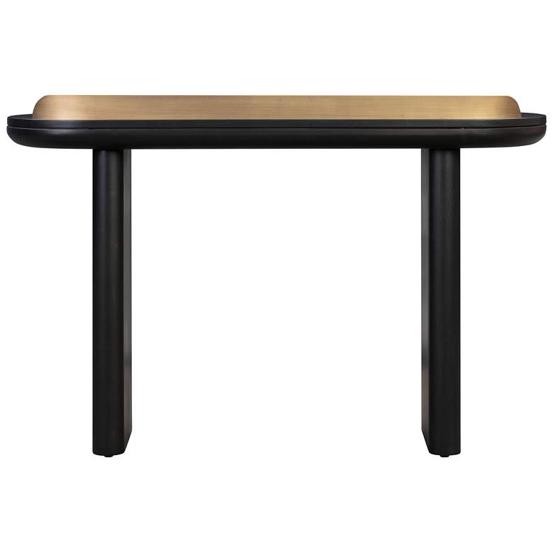 Image 6 TOV Braden 48" Wide Dark Black and Brass Desk Console Table more views