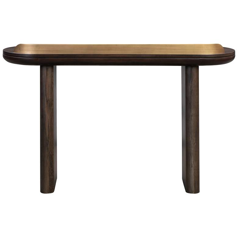Image 6 TOV Braden 48" Wide Modern Dark Brown and Brass Desk Console Table more views