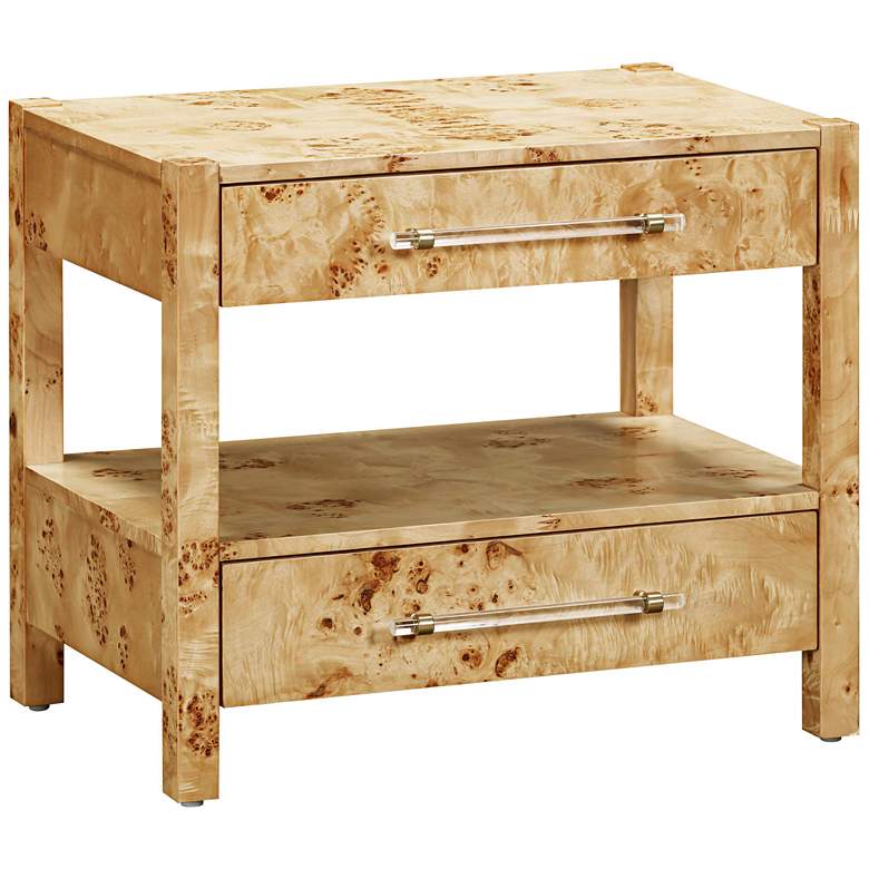 Image 2 TOV Brandyss 26" Wide Natural Burl Wood 2-Drawer Nightstand