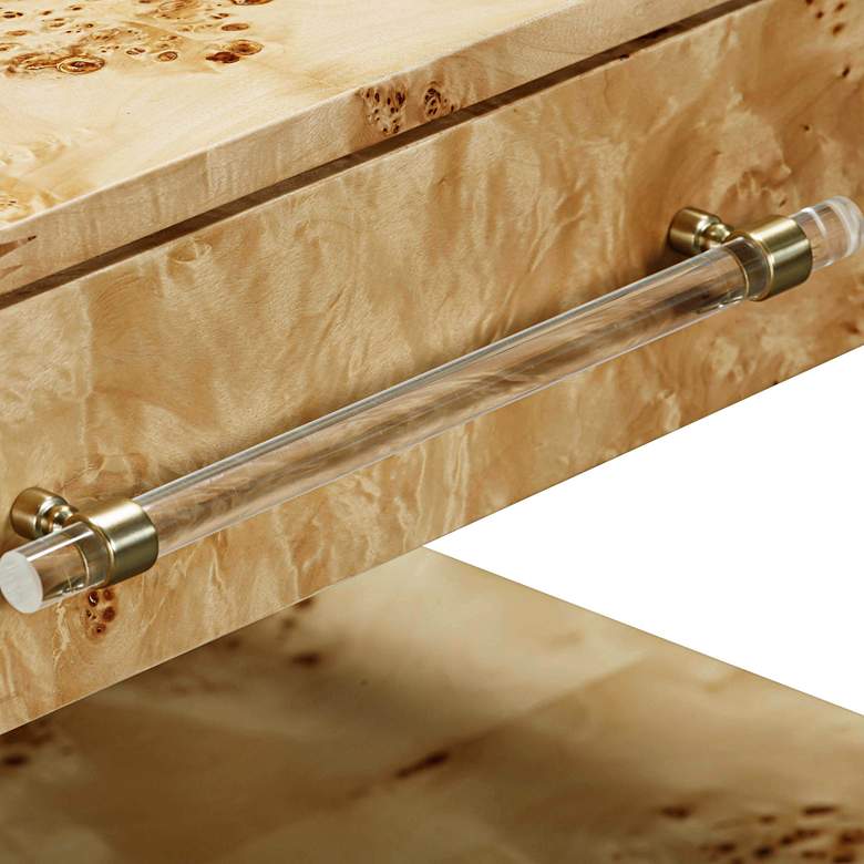 Image 4 TOV Brandyss 26" Wide Natural Burl Wood 2-Drawer Nightstand more views