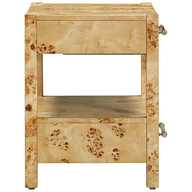 Image 5 TOV Brandyss 26" Wide Natural Burl Wood 2-Drawer Nightstand more views