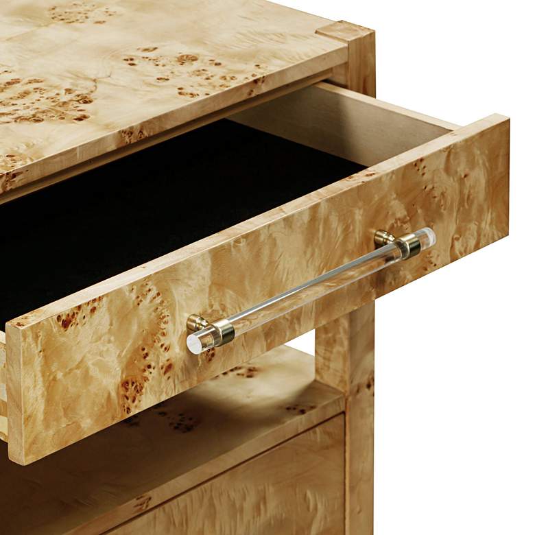 Image 6 TOV Brandyss 26" Wide Natural Burl Wood 2-Drawer Nightstand more views