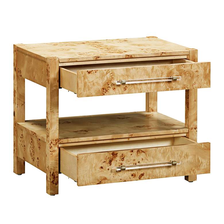 Image 7 TOV Brandyss 26" Wide Natural Burl Wood 2-Drawer Nightstand more views