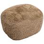 1_TOV Britt 26 1/2" Wide Dark Taupe Vegan Shearling Fabric Ottoman