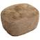 TOV Britt 26 1/2" Wide Dark Taupe Vegan Shearling Fabric Ottoman