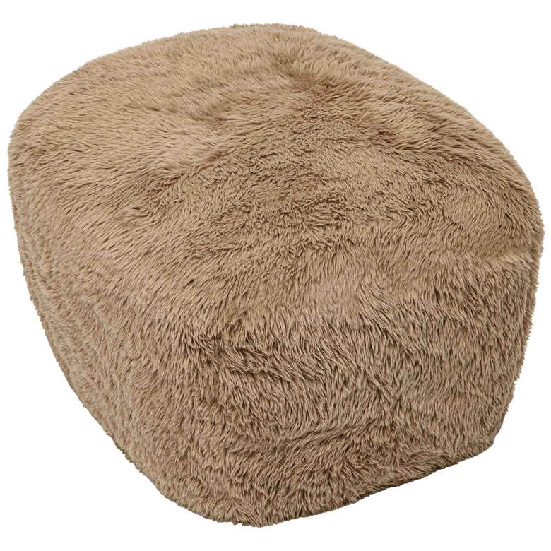 Image 3 TOV Britt 26 1/2" Wide Dark Taupe Vegan Shearling Fabric Ottoman more views