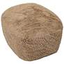 3_TOV Britt 26 1/2" Wide Dark Taupe Vegan Shearling Fabric Ottoman more views