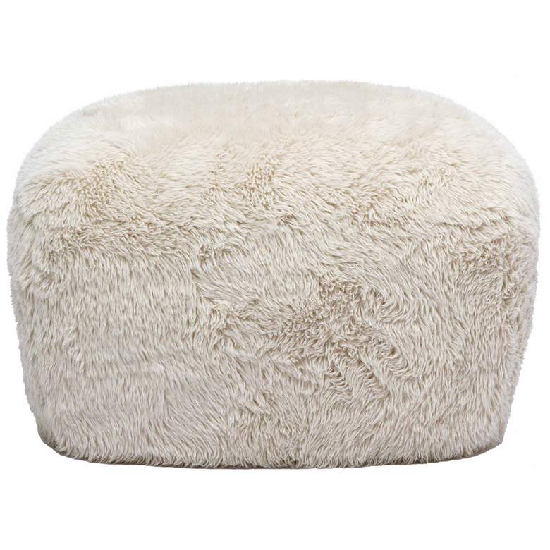 Image 2 TOV Britt 26 1/2" Wide Modern Natural Vegan Shearling Fabric Ottoman more views