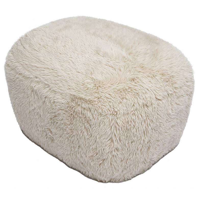 Image 3 TOV Britt 26 1/2" Wide Modern Natural Vegan Shearling Fabric Ottoman more views