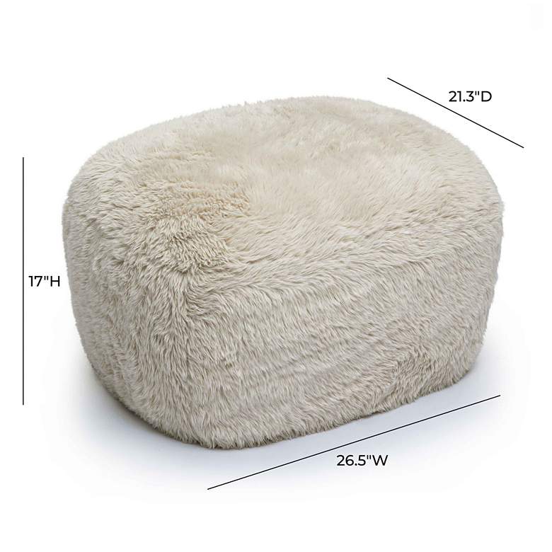 Image 4 TOV Britt 26 1/2" Wide Modern Natural Vegan Shearling Fabric Ottoman more views